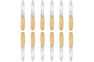 Nonley Oyster Shucking Knife, 12 Pack Oyster Shucker With Comfort Wood-Handle for All Kinds of Shells & Oysters, Durable Oyst