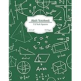 Math Notebook 1/2 Inch Squares: 8.5" x 11" Graph Paper Notebook for Math and Science Students, Grid Paper Notebook for Kids, 110 Pages, Quad Ruled Paper (Graph Paper Notebooks,Green)
