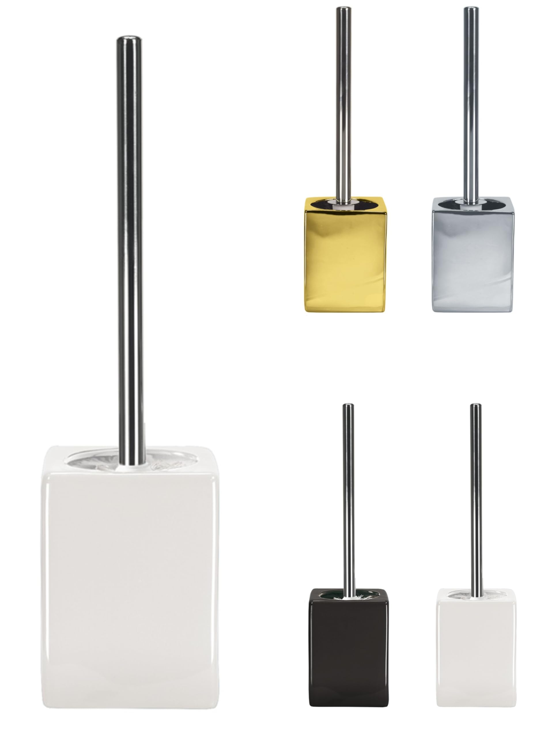 KW Ceramic/Stoneware Toilet Brush and Holder (White)