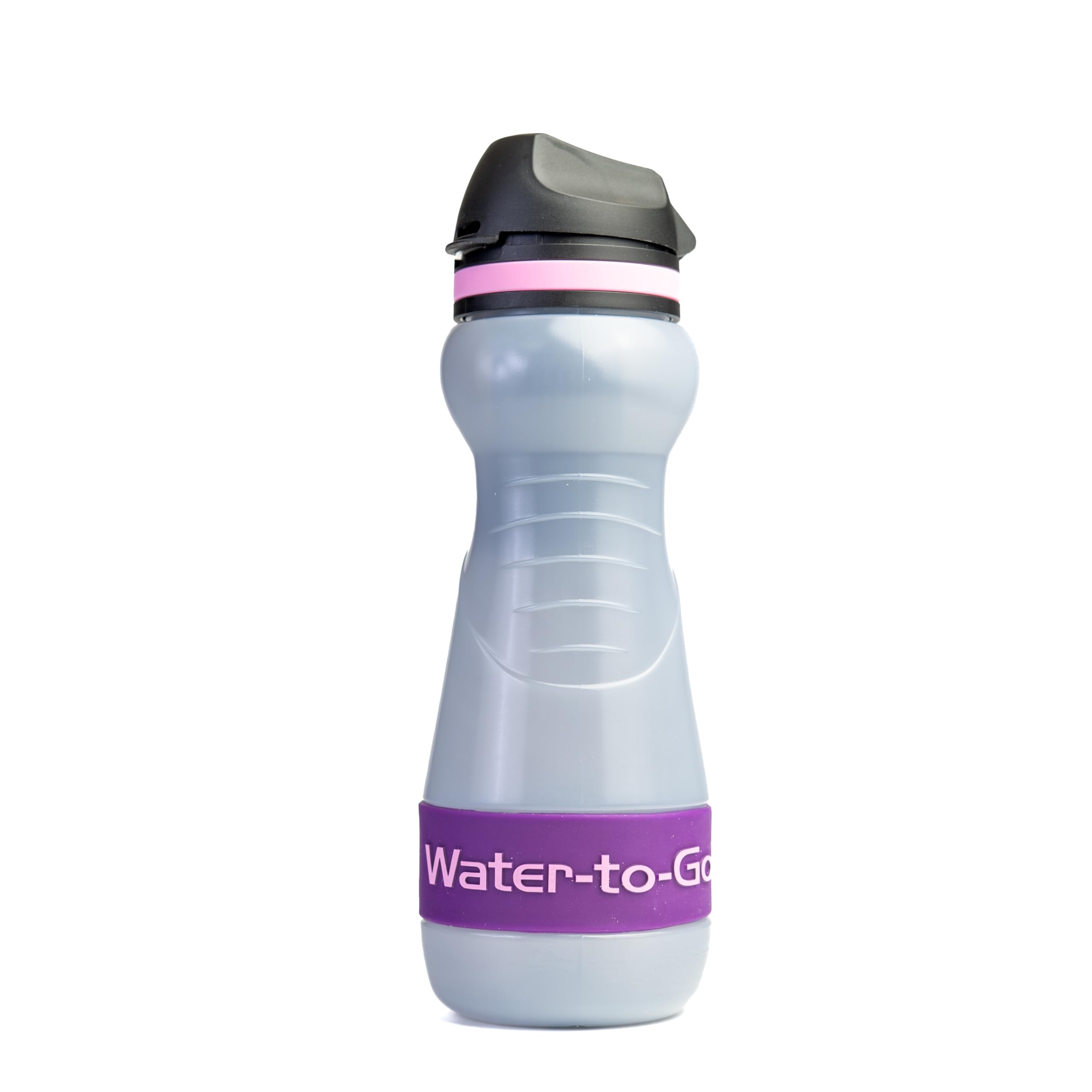 Water-to-Go Eco active 55 cls water purifier bottle; Filters viruses, bacteria, protozoa, cysts, chemicals & microplastics; Guaranteed Leakproof - For Travel, Outdoors, Fitness & Survival; (Acai)