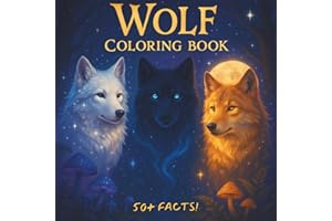 Wolf Coloring Book for Kids: 50 Fun Facts and Wild Wolf Coloring Pages, Learn About Wolves with 50 Educational Facts and Adorable Illustrations Who Love Wildlife