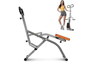 RIVANO Squat Machine, Ab Workout Equipment, 265lbs Loading Capacity Rowing Machines for Home Foldable with Adjustable Resistance Bands and Display