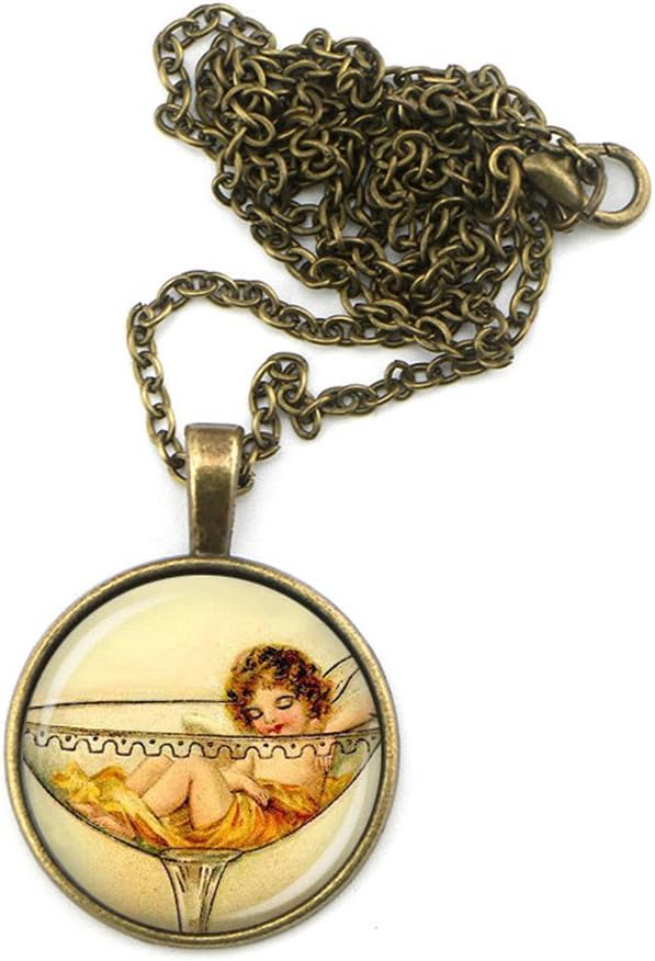 Prefen The Fairy in Cocktail Glass Necklace - Fairy and Wine Lovers