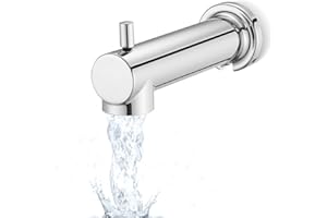 YASINU Slip on Extra Long Tub Spout with Diverter Universal Tub Diverter Spout for 1/2" Copper Water Pipe, Chrome