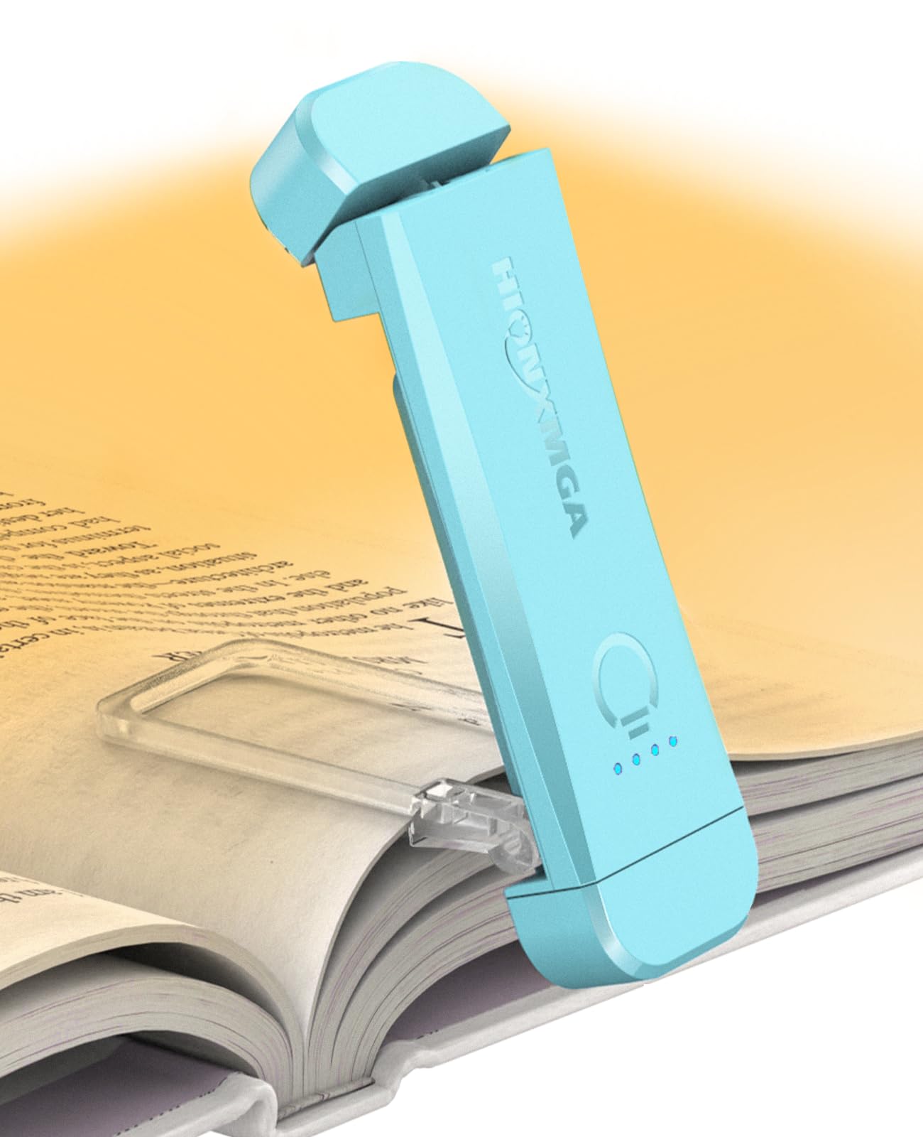 HIONXMGA USB Rechargeable Book Light,Reading Light Clip on Book,3 Colours & Stepless Dimming,Portable & Flexible,Reading Lamp for Books in Bed at Night,Perfect for Booklovers and Kids,Blue