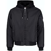 Black Men's Zip-Up Hooded Bomber Jacket by Buffalo David Bitton