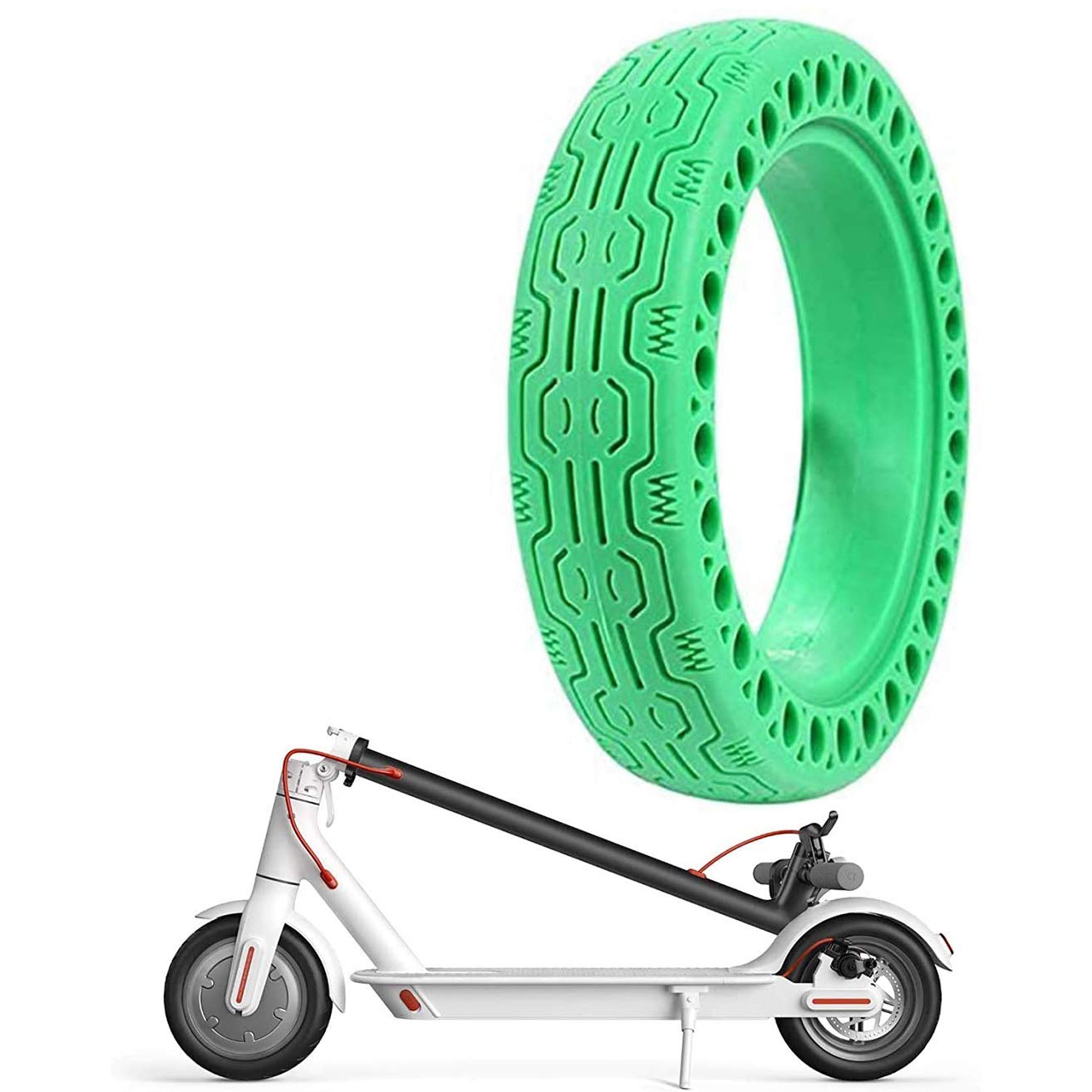 GLDYTIMES Solid Tire Replacement for Electric Scooter Xiaomi Mi m365 / gotrax gxl V2, 8.5 inches Scooter Wheel's Replacement Explosion-Proof Solid Tire「One Piece 」 (Green)