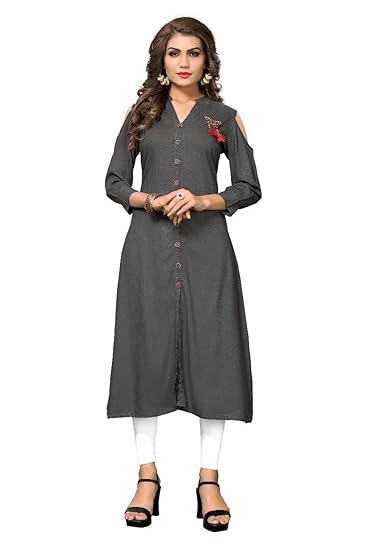 Navabi Export Womens Rayon Fabrics A-Line Kurti (VF-KU-141)