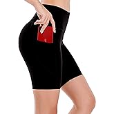 High Waist Yoga Running Compression Biker Shorts for Workout Exercise 3 Pockets