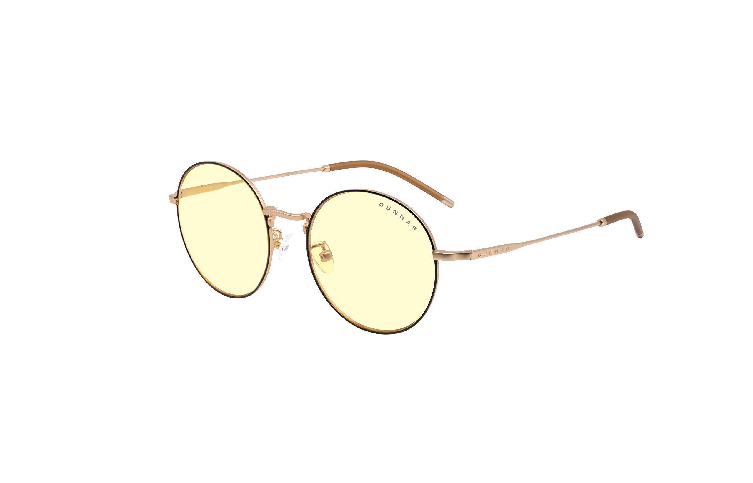 Gunnar Gaming and Computer Eyewear - Ellipse, Frame Colour: Black/Gold, Amber Tint (Blocks 65% Blue Light & 100% UV Light) - Blue Light Blocking Glasses - Patented lens - Reduce eye strain & dryness
