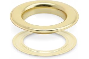 CRAFTMEMORE 1 inch Hole 10 Sets Grommets Eyelets with Washers for Leather, Tarp, Canvas (Gold)