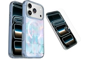 OtterBox iPhone 17 Pro (Only) Bundle: Symmetry Series+ Case & Screen Protector, Opal Prism (Clear/Multicolor) Snaps to MagSaf