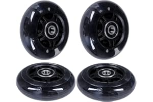 AOWESM 64mm Light Up Inline Skate Wheels 64mm L.E.D Glow Flash Skate Roller Blade Wheels Replacement with Bearings ABEC-9 for Kids Girls Boys and Beginners (4-Pack)