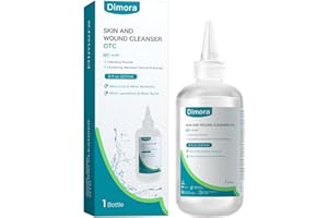 Dimora Skin and Wound Cleanser, OTC First Aid Antiseptic Cleanser,Moistening Absorbent Antibacterial Wound Dressings for Cuts, Abrasions, Lacerations, Burns, Skin Cleansing and Rinsing -8oz / 237mL