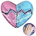 Heart Shape Sequin Pillow with Insert Mermaid Reversible Color Change Throw Shiny Two Color Flip Cushion Magic Write On Girls Gift Bolster for Sofa Couch Bedroom Car 14