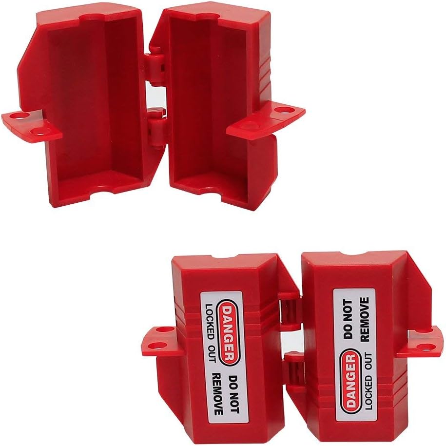 POFET Red Plug Lockout Tagout 83x83x178mm/3.2×3.2x7inch Plug Lockout ...