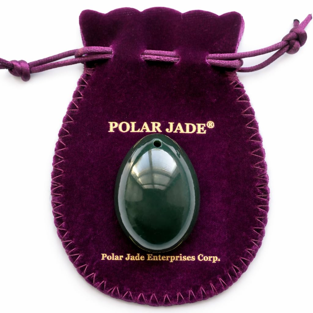 Nephrite Jade Egg, Drilled M Size for Massage by Polar Jade