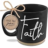 Lighthouse Christian Products Powerful Words Faith Black 16 Ounces Coffee Cup Mug