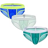 ZONBAILON Men's Briefs Dual Pouch Ice Silk Underwear Open-fly Breathable Sexy Panties
