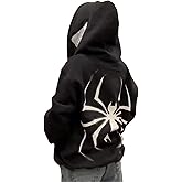 Asadovce Women Men Zip Up Y2k Oversized Hoodie Spider Graphic Full Zipper Sweatshirt Teen Girls Grunge Streetwear Jacket