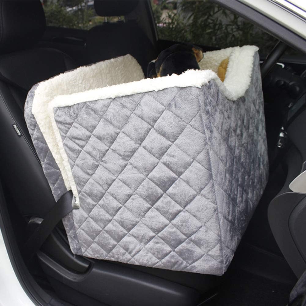 Booster Seat/Lookout Car Seat for Small Dogs and Cats,with Pockets and Carrying Case,Devoted Doggy Deluxe Dog Booster Car Seat Premium