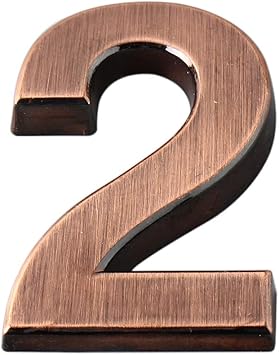 Amazon Co Jp Kingkun 0 8 自己粘着 5cm 数字 サイン ブロンズ デジタル ドアヘッド 3dストリート アドレスプレート ナンバーサイン ブラウン Jil03 ホーム キッチン