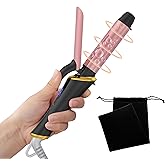 Ukliss Mini Curling Iron for Short Hair with Anti-Scald Tip, 30s Fast Heat, 5 Temp Settings & Dual Voltage for Home & Travel, Creates Soft Waves & Curls on Short to Medium Hair (Black, 1 inch)