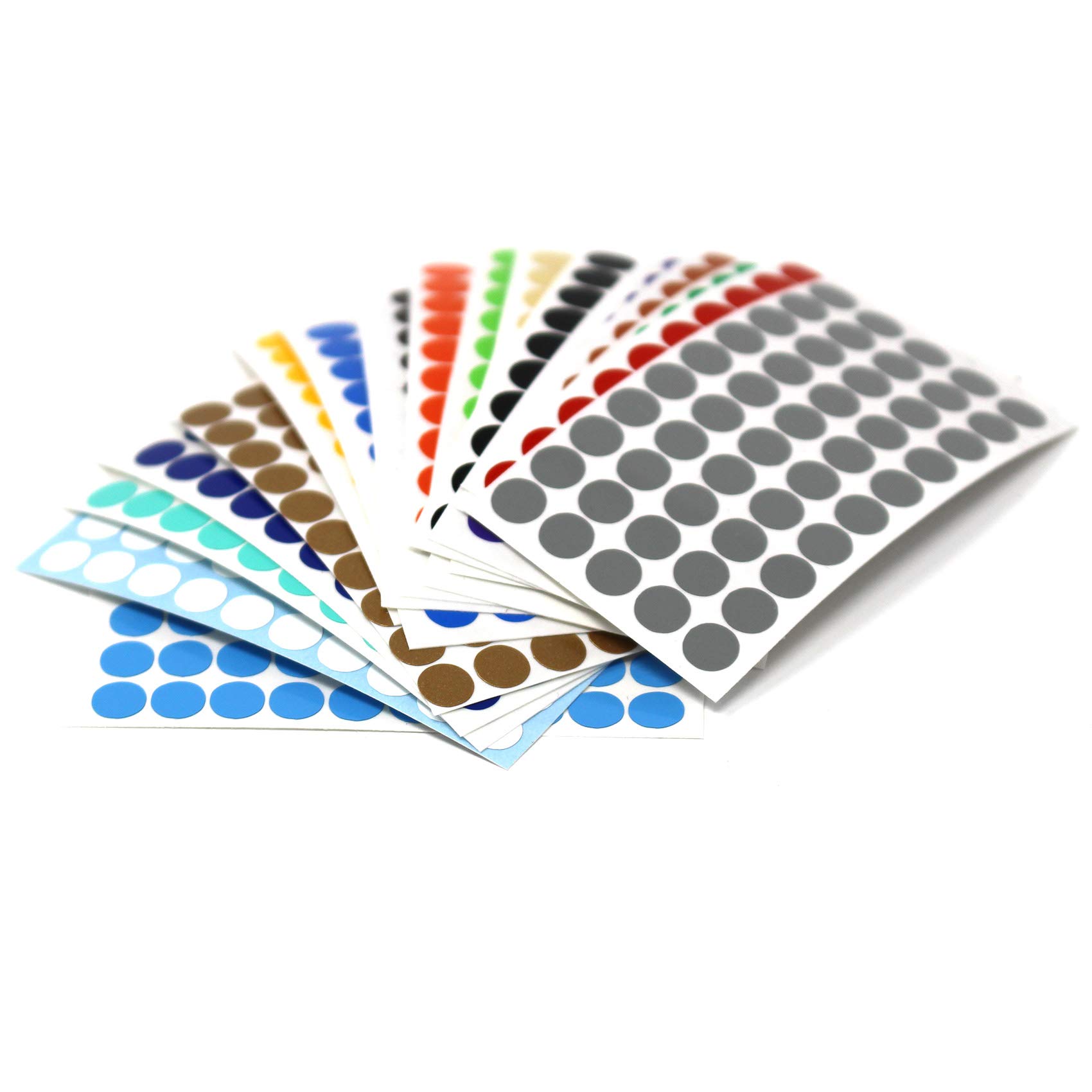 900 Circles in 5 mm 50 Circles of Each Colour Adhesive Dot Stickers