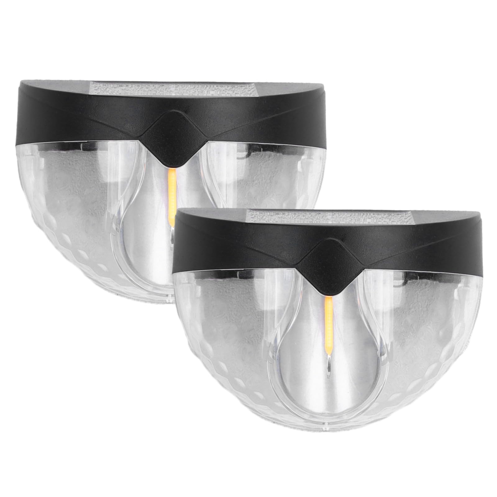 Ulsam 2pcs Solar Wall Lights Outdoor, IP65 Waterproof Solar Powered Fence Lights, Outdoor Garden Lights Garden Decoration Lamp for Wall Fence Yard Front (Warm Light)