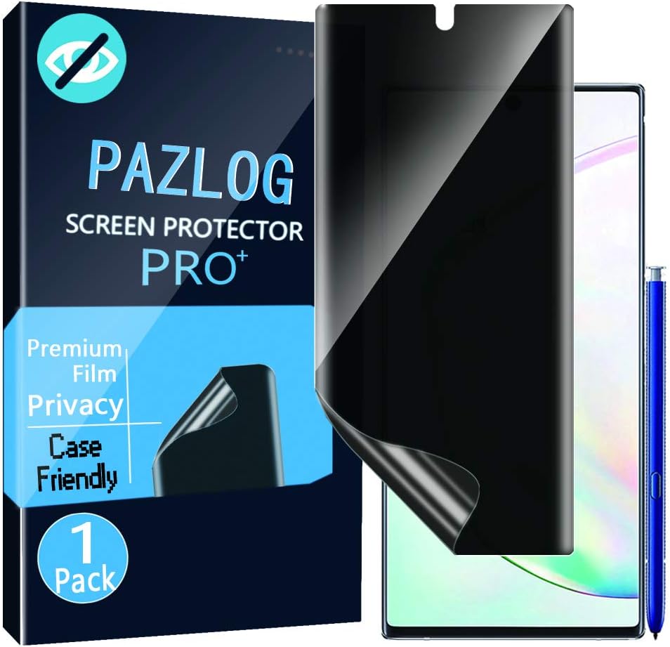 Galaxy Note 10 Privacy Screen Protector, Anti Spy [Full 3D Curved Edge] [Ultrasonic Fingerprint Compatible] Anti-Scratch Flexible Film with Lifetime Replacement Warranty for Samsung Note 10 5G