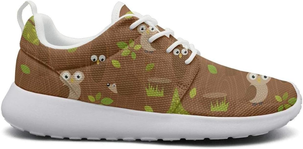 rttyl et67u67 Comfortable Sneaker Women Fashion owl and Hedgehog in Forest Outdoor Running Shoes