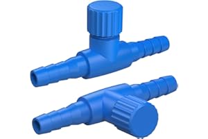 Pawfly Aquarium Air Control Valves for 3/16" ID Airline Tubing Single Way Plastic Air Flow Controllers Regulators Adjustable Blue Hose Connectors Air Pump Accessories for Fish Tanks, 10 Pack