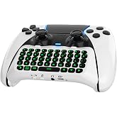 Ceozon Wireless Keyboard for Ps5 Egde Controller Mini Backlight Keypad Chatpad Message Built-in 3.5mm Speaker Audio, Not for Ps5 Controller (White)