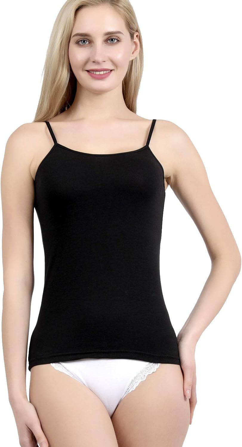 Womens Basic Undershirt Camisole Slim Fit Vest Top with Premium Cotton