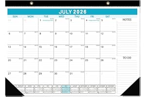 Large Monthly Desk Calendar, January 2026 to June 2027, 18 Months, 17 x 22 Inch, Wall Mount with To-Do List, Notes, Positive 