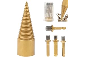 Wood Splitter Drill Bit Set with 4 Handles High Hardness Non Slip Wood Splitting Drill Attachment for Electric Firewood Log T