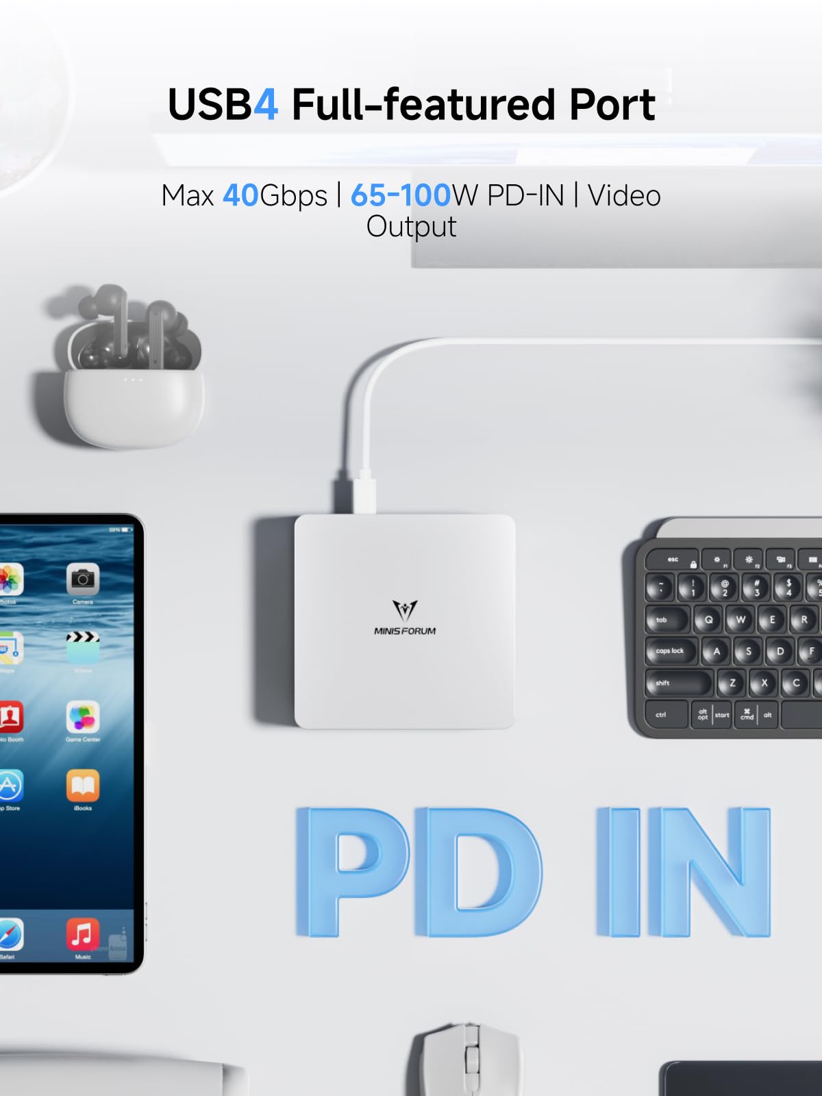 MINIS FORUM UM880 Plus Mini PC mit AMD Ryzen 7 8845HS(8C/16T, bis zu 5.1GHz),Mini Computer Radeon 780M Grafik 32GB DDR5 1TB PCIe4.0 SSD,OCuLink,5xUSB Port,Triple Display mit HDMI+DP+USB4,Wifi6e 6