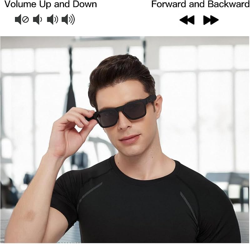 OhO Open Ear Smart Glasses, UV400 Z87.1 Lightweight Bluetooth Sunglasses