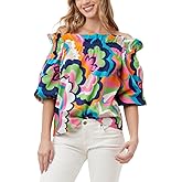 Trina Turk Womens Off The Shoulder Floral Top