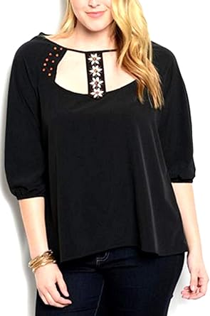 beaded plus size top