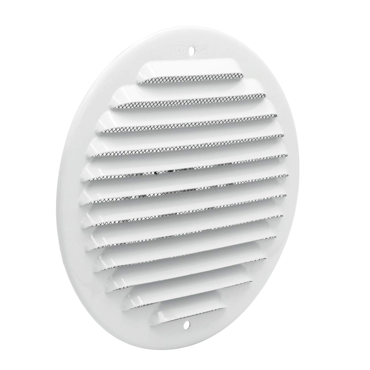 La Ventilazione GABT125R Round Ventilation Grille Made of Metal for Overlapping with Insect Protection net, White, Diameter 150 mm
