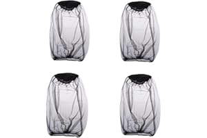 GYWHOOFT 4 PCS Bug Face Shield, 48 * 38CM Premium Ultra Large, Insect Netting Extra Fine Holes, Mosquito Head Net Mesh Cover,