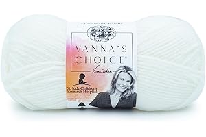 Lion Brand Yarn (1 Skein) Vanna's Choice Yarn, White, 3.5 Ounces