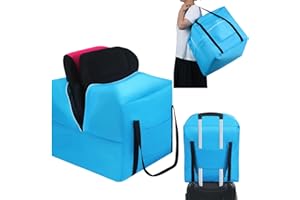Bulyoou Extra Large Booster Seat Travel Bag for Airplane 18.9 x 16.14 x 17.32 Inch Backless Car Seat Travel Bag Durable, Waterproof, Hand Design Airport Check Bag (Blue)