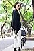 NOVAWO Womens Double Layer Tassel Poncho Cape Shawls Batwing Knit Sweater Cloak, Black