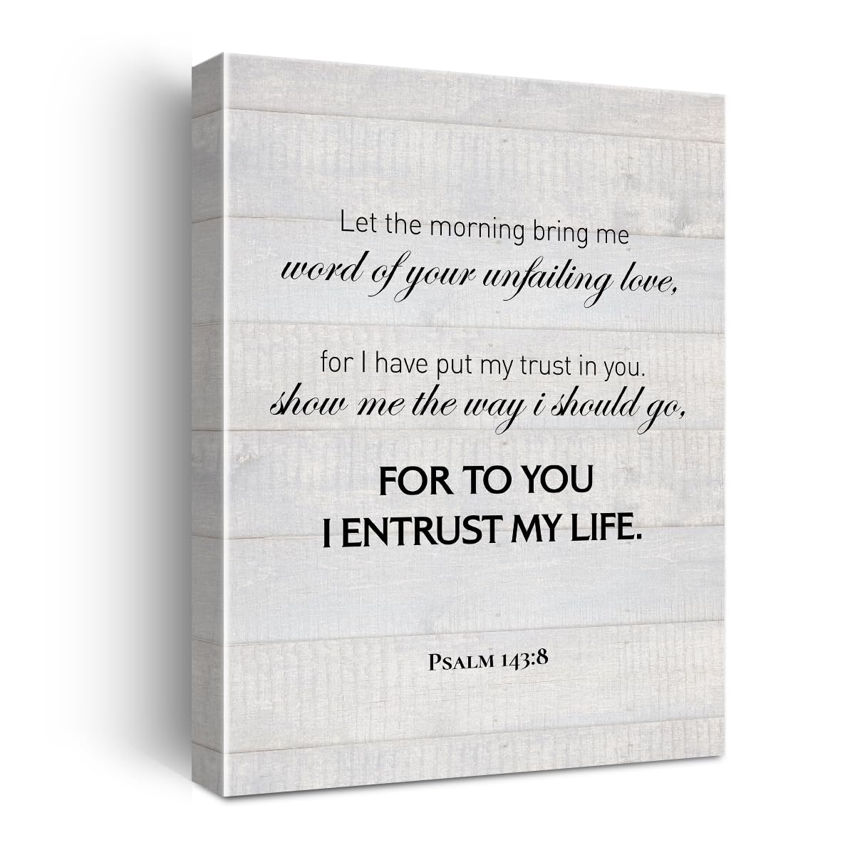 Photo 1 of Christian Psalm 143:8 Let the Morning Bring Me Word of Your Unfailing Poster Canvas Wall Art for Home Decor,Scripture Canvas Print Wall Art Painting Ready to Hang Gifts,Easel & Hanging Hook 12x15 Inch