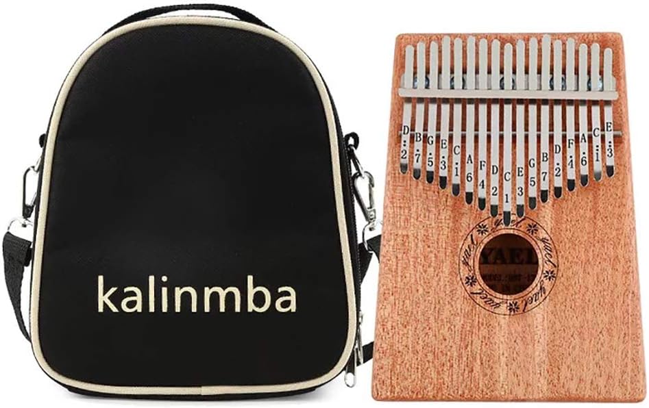 Deoukana Kalimba Bag Portable Kalimba Mbira Storage Crossbody Bag Detachable Shoulder Strap for 17/15/10 Keys Thumb Piano (Black)