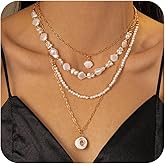 ANDKISS Shell Necklaces for Women - 18k Gold Plated Starfish Seashell Charm Necklace Adjustable Beachy Stackable Necklaces for Women Elegant Ocean Gift