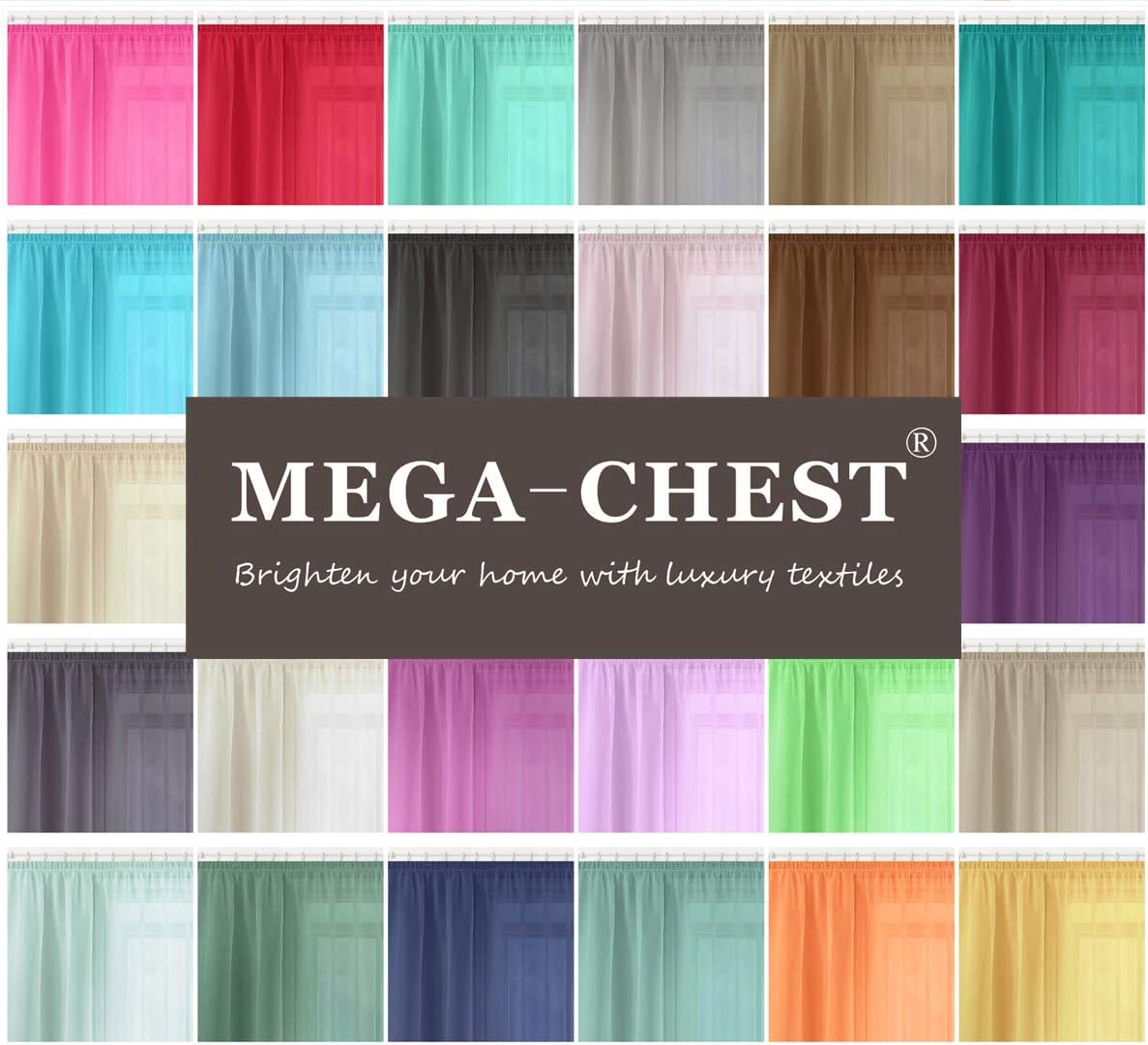 Megachest gathering tape voile curtain(Pure White W 56" x L 90" (2 Panels) - Image 5