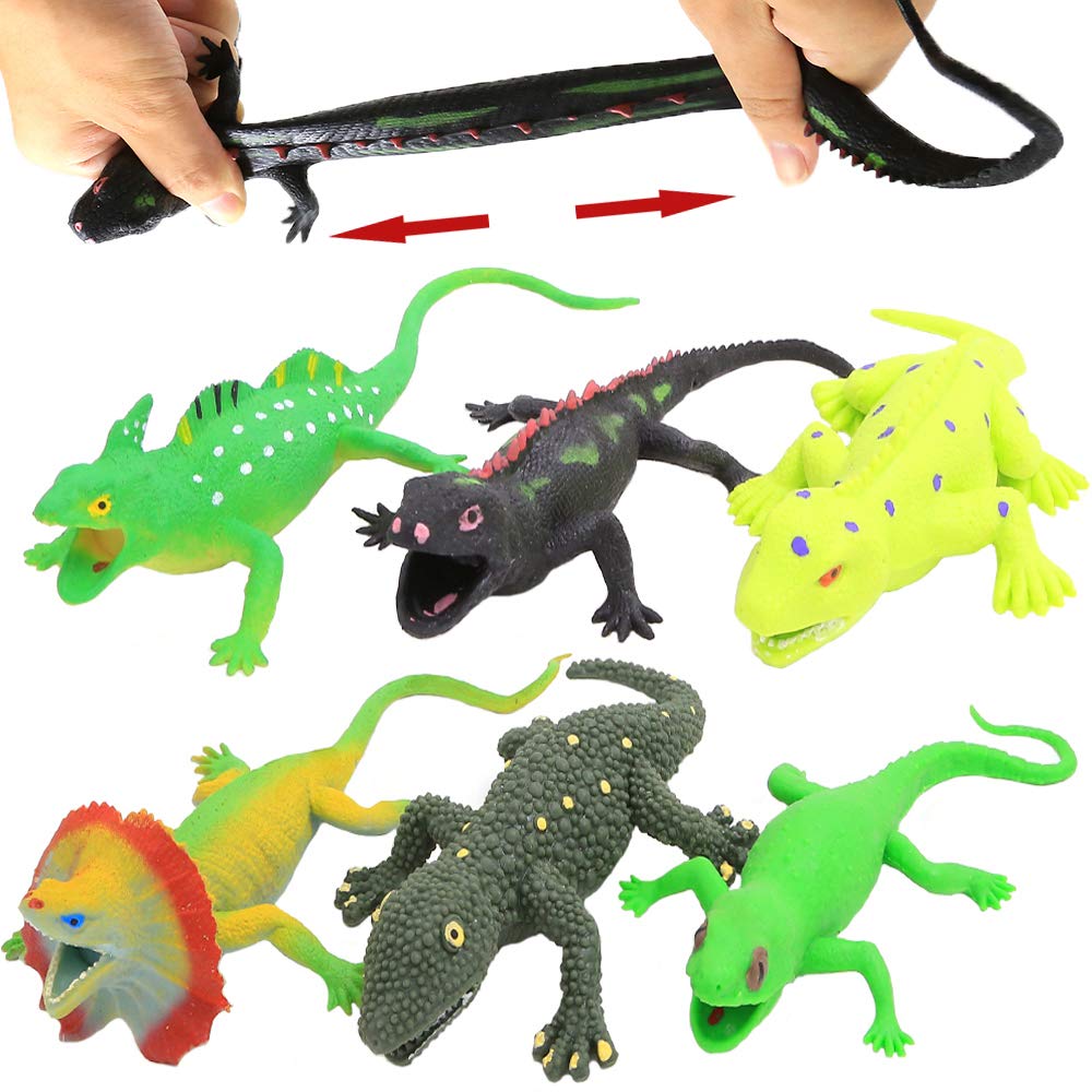 Lizards Toys,9inch Rubber Lizard Figure Realistic Replica Sets(6 Pack